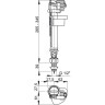 Впускной механизм ALCAPLAST A17-1/2 с нижней подводкой, 1/2